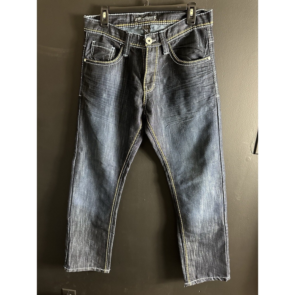Southpole Jeans Men's 32 Streetwear Baggy Fit Y2K Skater Dark Wash‎ Denim